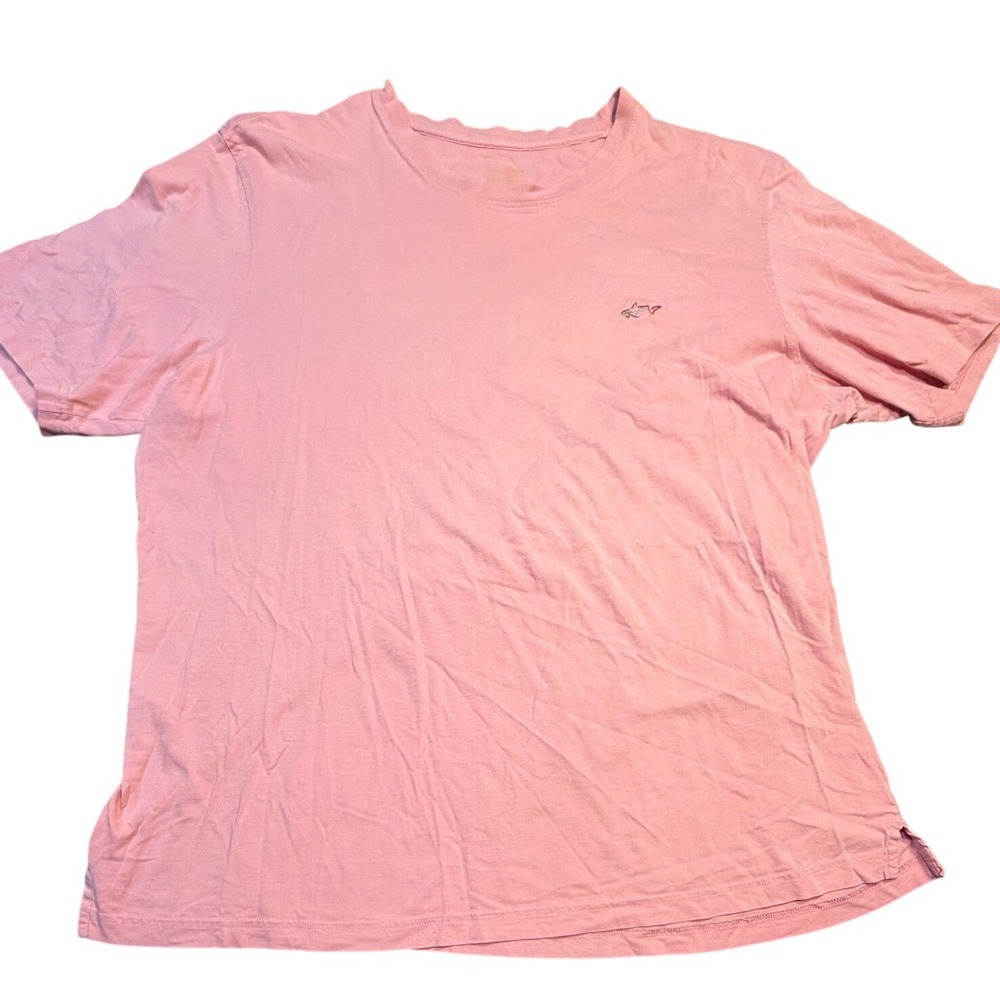 Greg Norman Mens Shark Logo T-Shirt Salmon Pink Short Sleeve Crew Neck Large